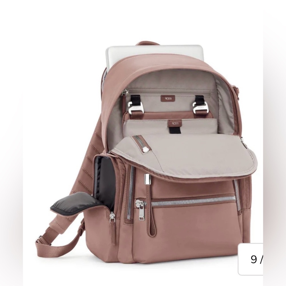 Tumi Celina Rose Backpack with Silver Accents Fits 15” laptops - Picture 2 of 9